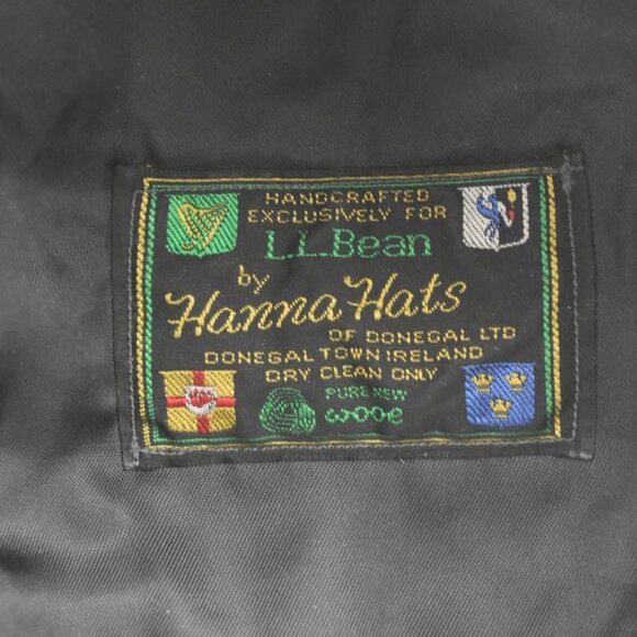 Hanna Hats L L Bean Tweed Donegal Touring Cap With Ear Flaps Mens L Black White - Picture 4 of 12